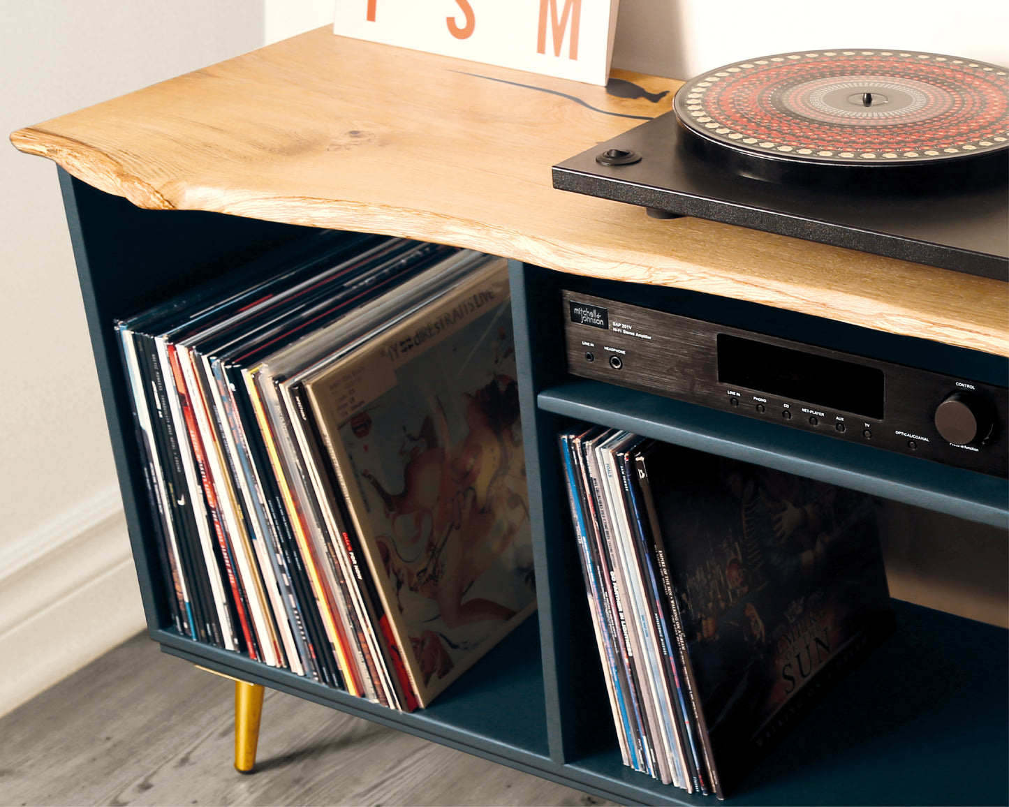 Custom size Live Edge Vinyl/Turntable cabinet - Large