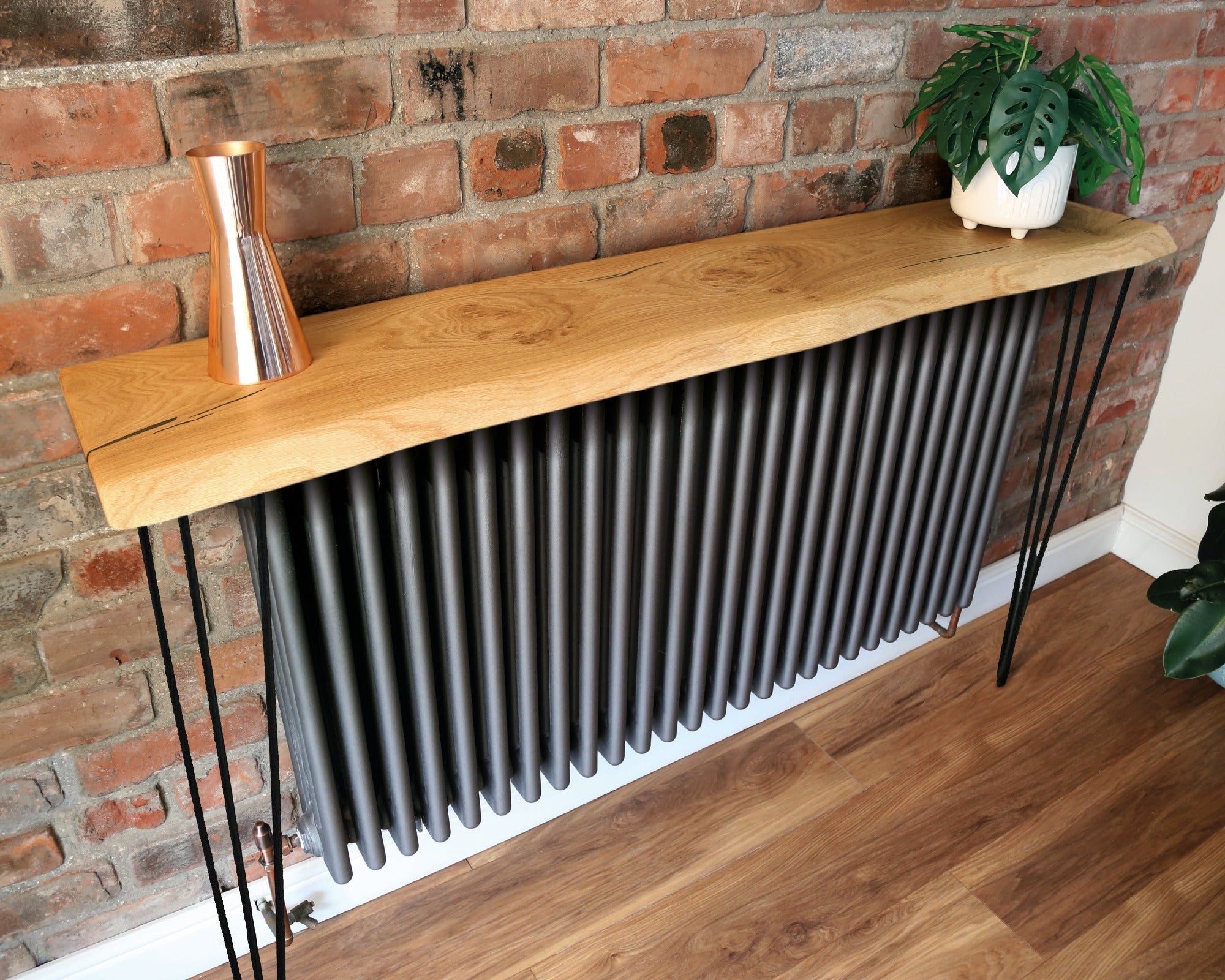 Tabletop Radiator CONSOLE or RADIATOR TABLE - Live Edge Oak – Konturstudios