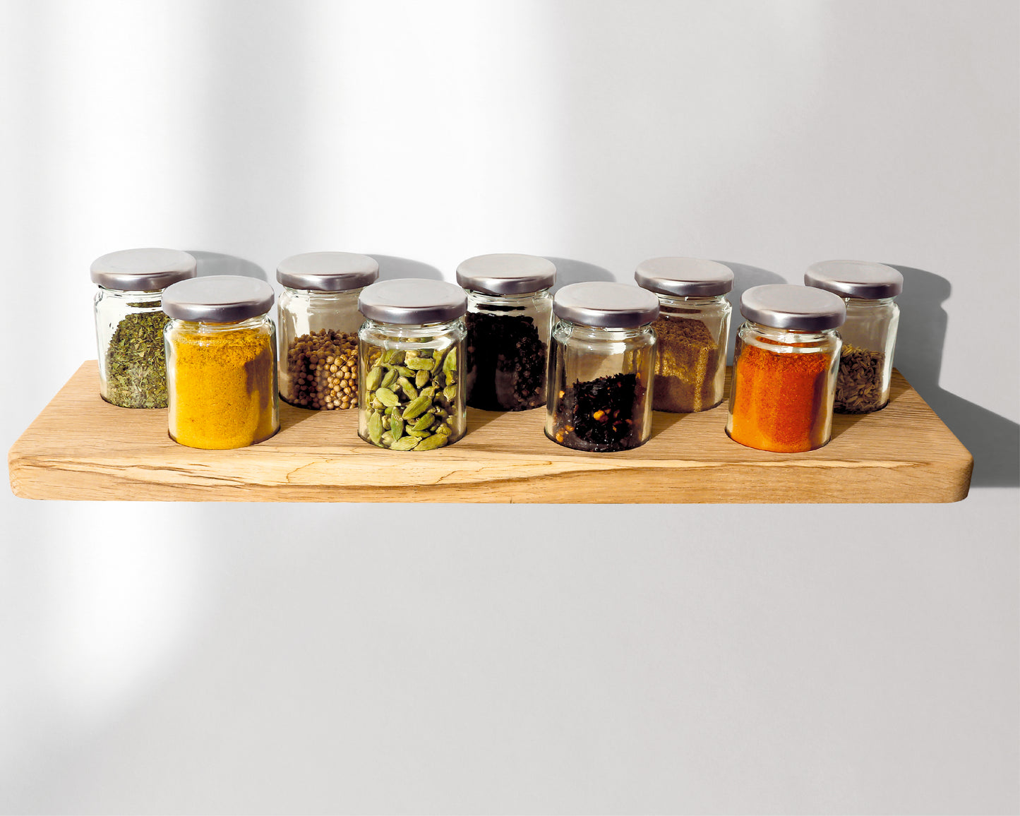 Custom Size Oak Spice Rack | Jars Optional