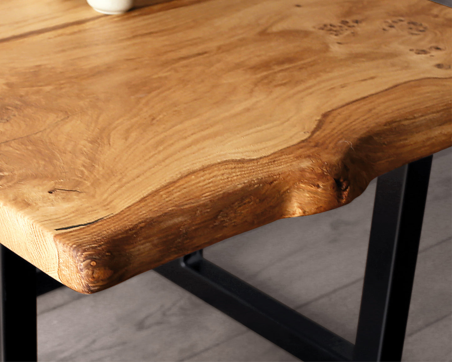 Square oak COFFEE/END TABLE | Bespoke asymmetric leg frame | Live edge