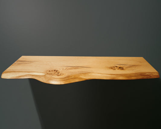 Live Edge Oak Shelf | Black resin